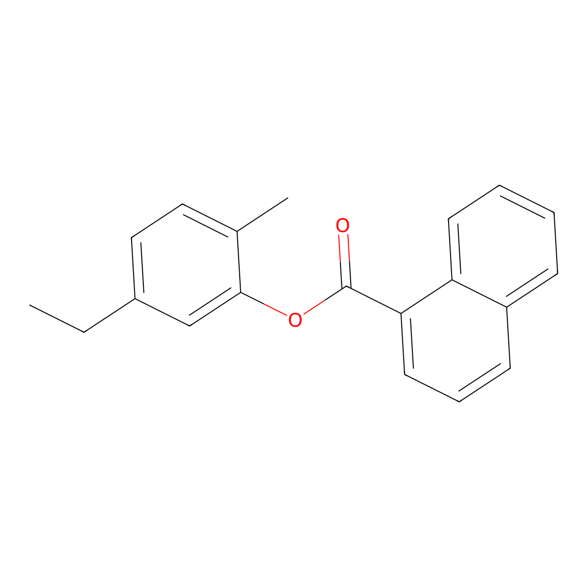5-Ethyl-2-methylphenyl 1-naphthoate molecular structure, CAS 723290-53-7