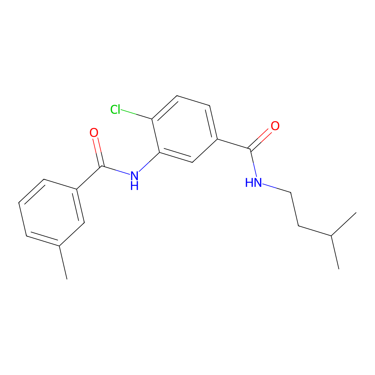 4-chloro-N-isopentyl-3-[(3-methylbenzoyl)amino]benzamide molecular structure, CAS 723291-12-1