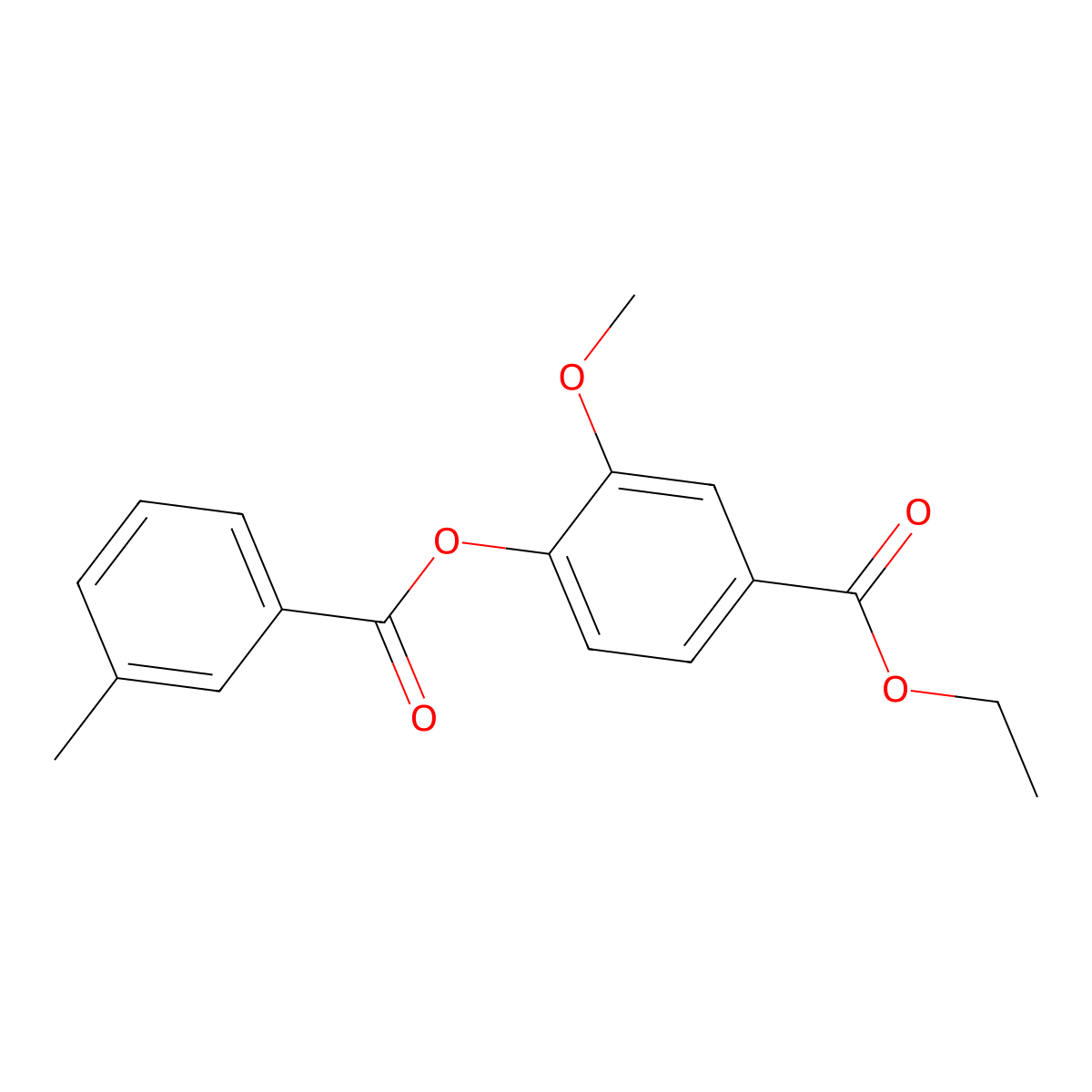 Ethyl 3-methoxy-4-[(3-methylbenzoyl)oxy]benzoate molecular structure, CAS 723291-14-3