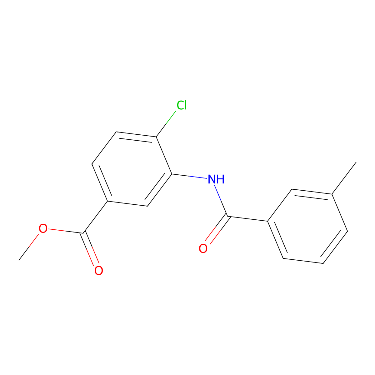 Methyl 4-chloro-3-[(3-methylbenzoyl)amino]benzoate molecular structure, CAS 723291-16-5