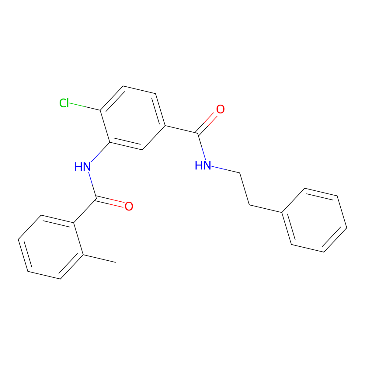 4-chloro-3-[(2-methylbenzoyl)amino]-N-(2-phenylethyl)benzamide molecular structure, CAS 723291-19-8