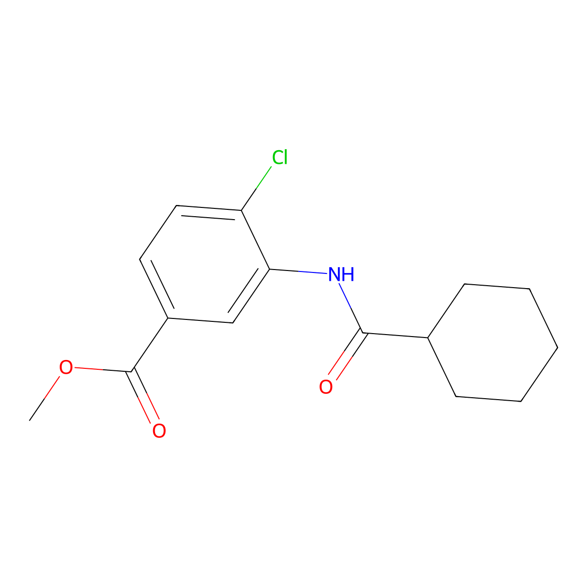 Methyl 4-chloro-3-(cyclohexanecarbonylamino)benzoate molecular structure, CAS 723291-52-9
