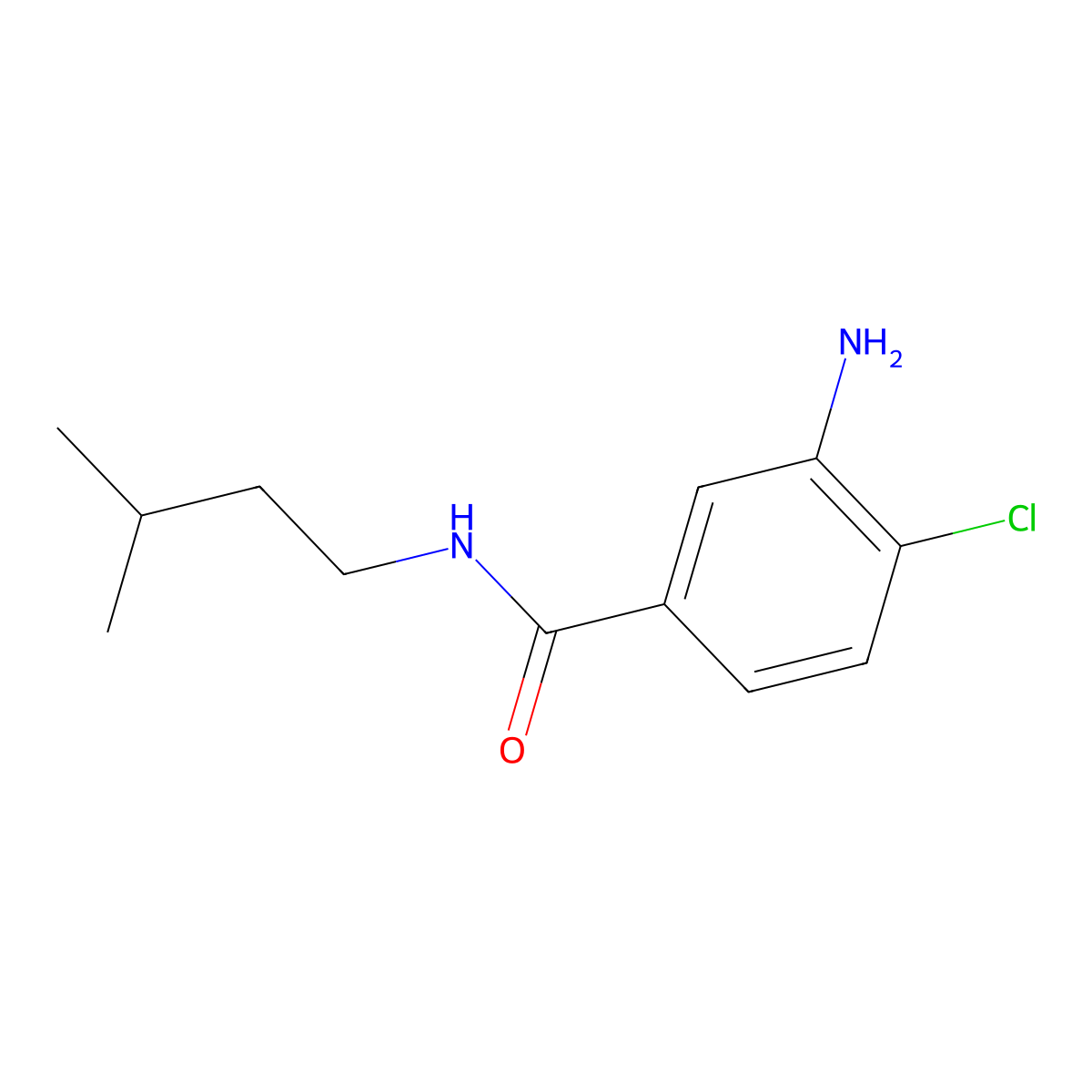 3-amino-4-chloro-N-(3-methylbutyl)benzamide molecular structure, CAS 723291-70-1