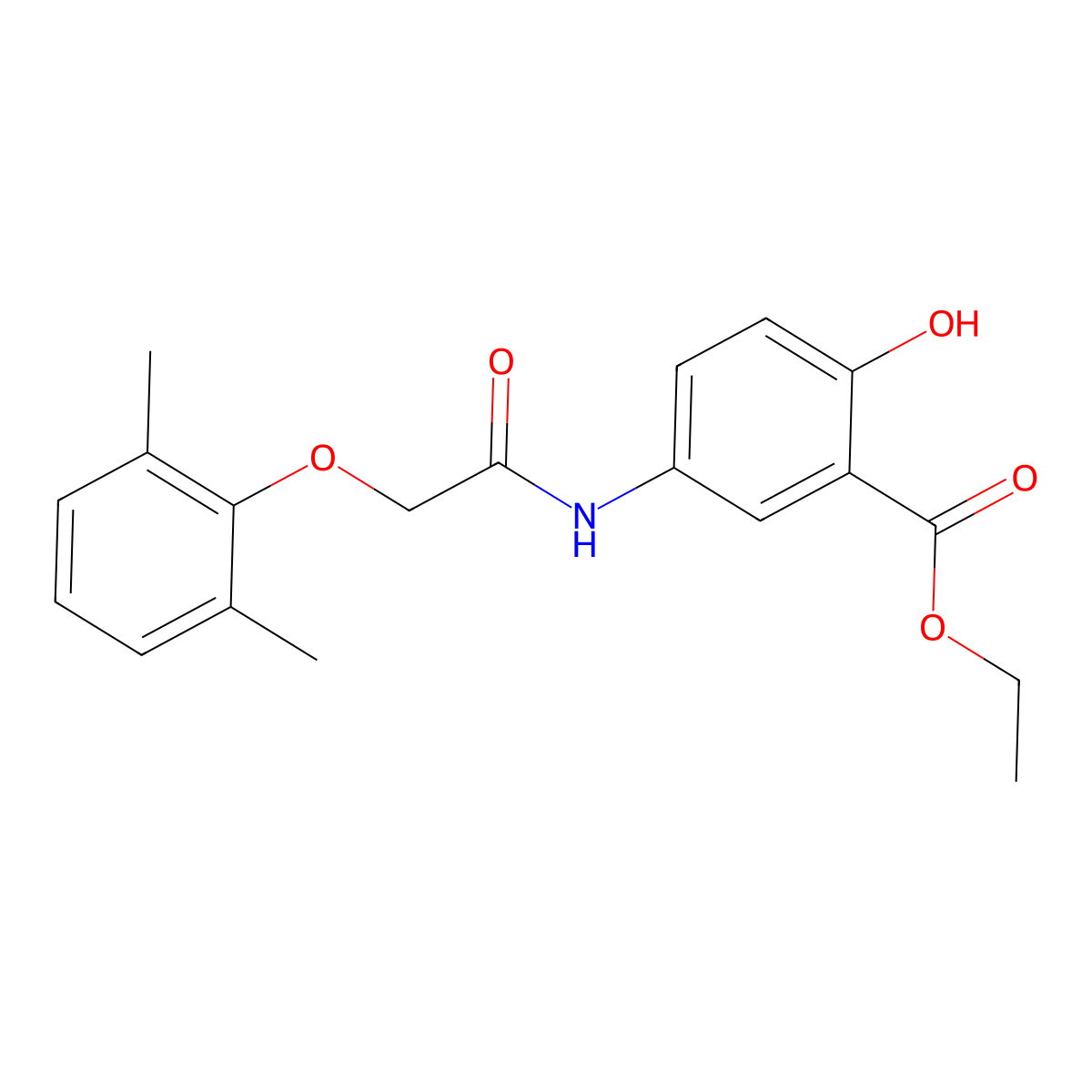 Ethyl 5-{[(2,6-dimethylphenoxy)acetyl]amino}-2-hydroxybenzoate molecular structure, CAS 723291-72-3