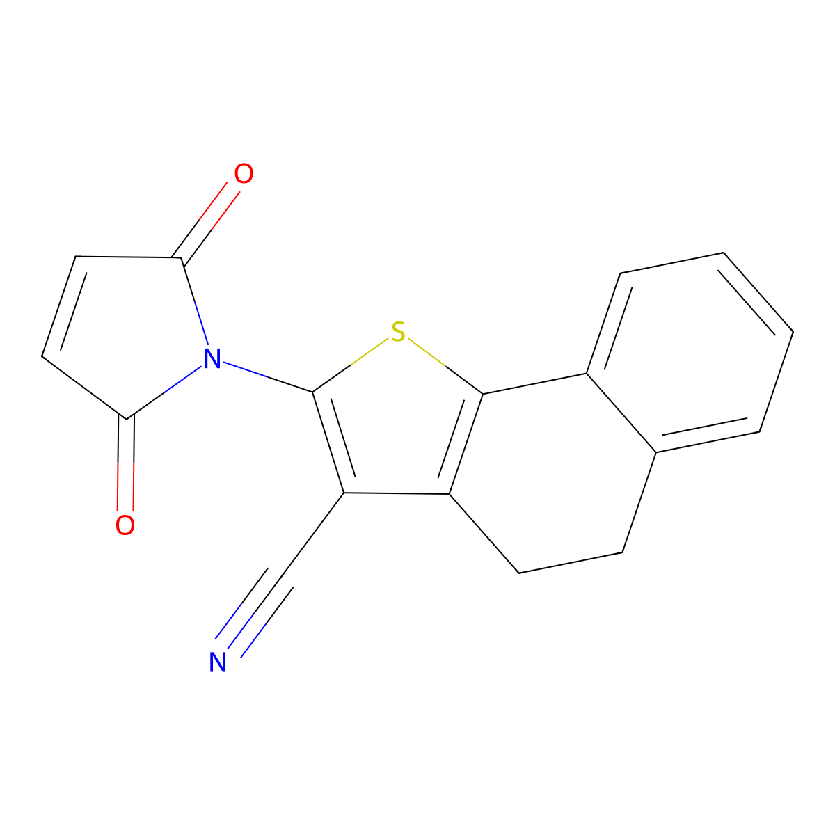 2-(2,5-Dioxopyrrol-1-yl)-4,5-dihydrobenzo[g][1]benzothiole-3-carbonitrile molecular structure, CAS 723299-80-7