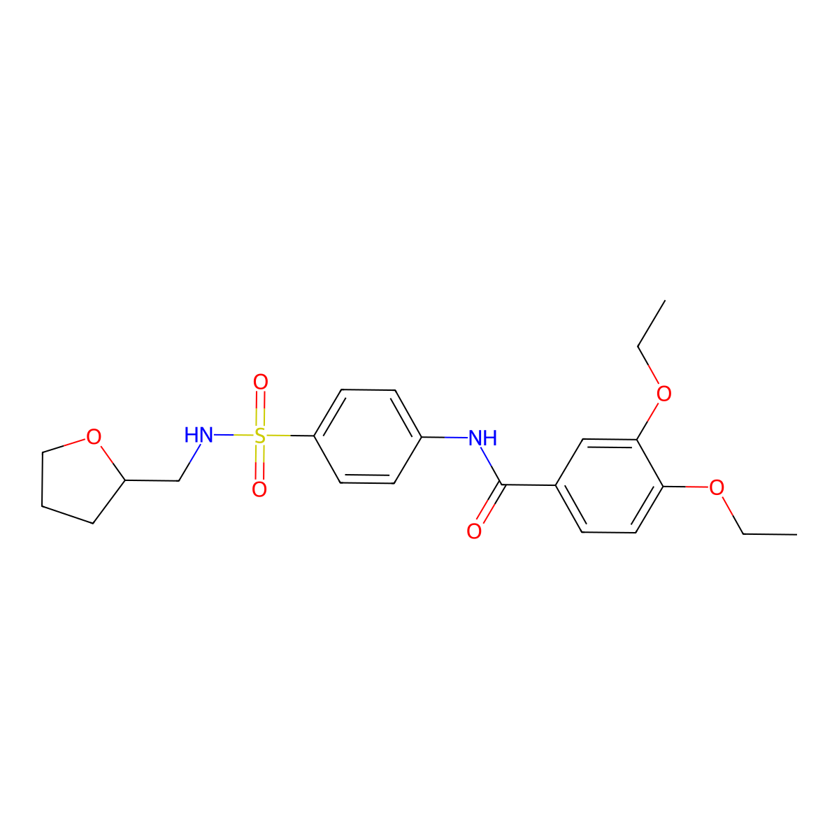 3,4-diethoxy-N-[4-(oxolan-2-ylmethylsulfamoyl)phenyl]benzamide molecular structure, CAS 723299-89-6