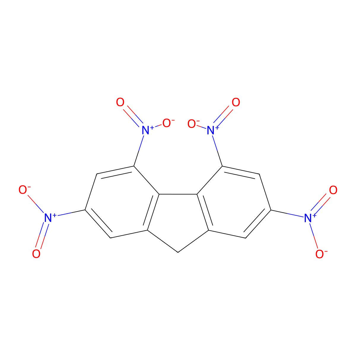 2,4,5,7-tetranitro-9H-fluorene molecular structure, CAS 7233-71-8