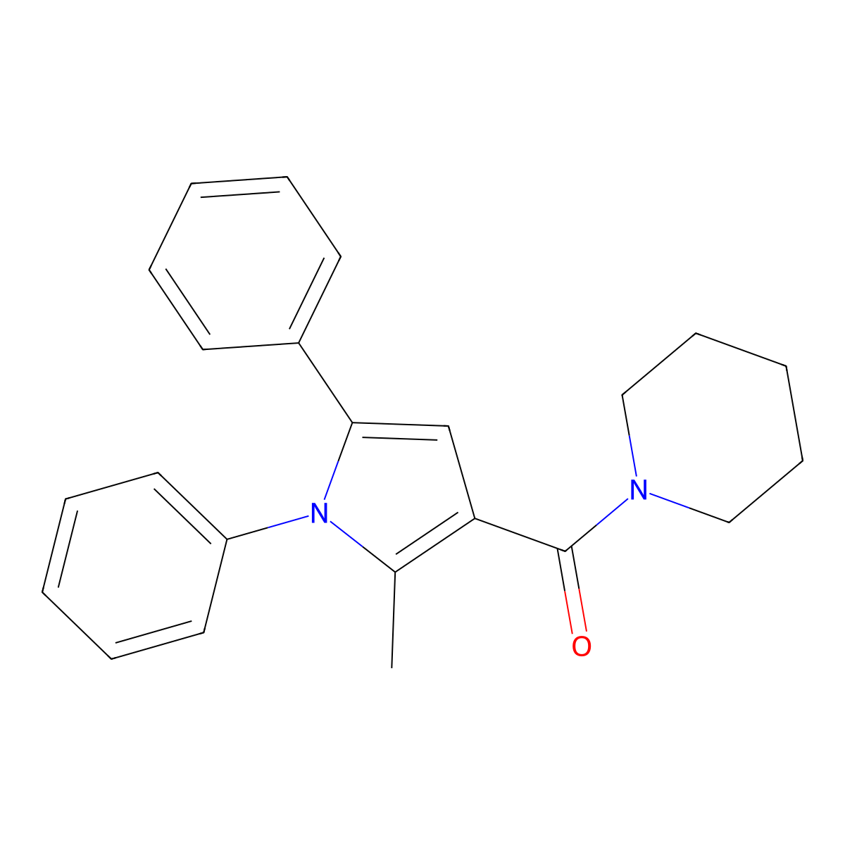 1-[(2-Methyl-1,5-diphenyl-1H-pyrrole-3-YL)carbonyl]piperidine molecular structure, CAS 723303-48-8
