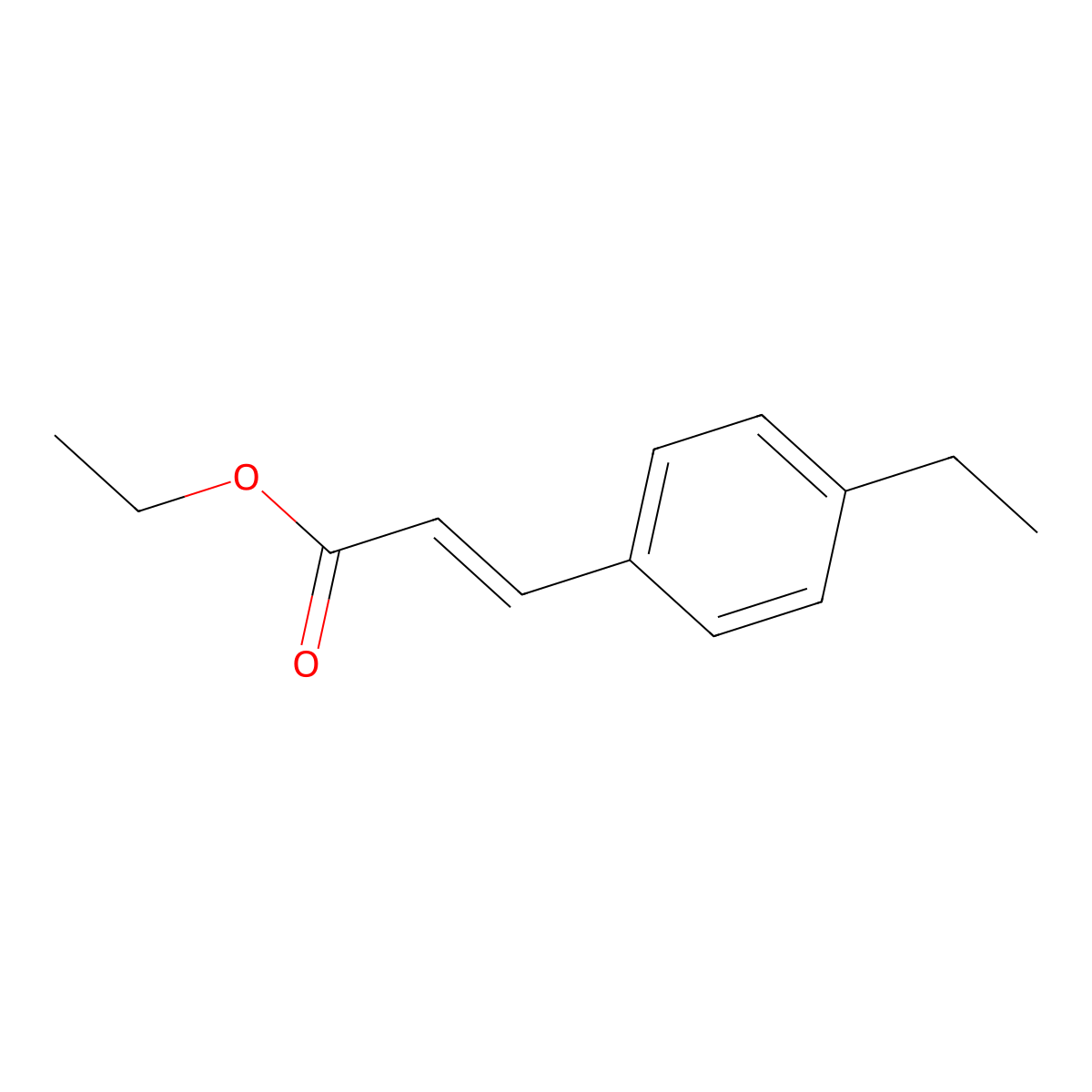 (E)-ethyl 3-(4-ethylphenyl)acrylate molecular structure, CAS 723304-09-4