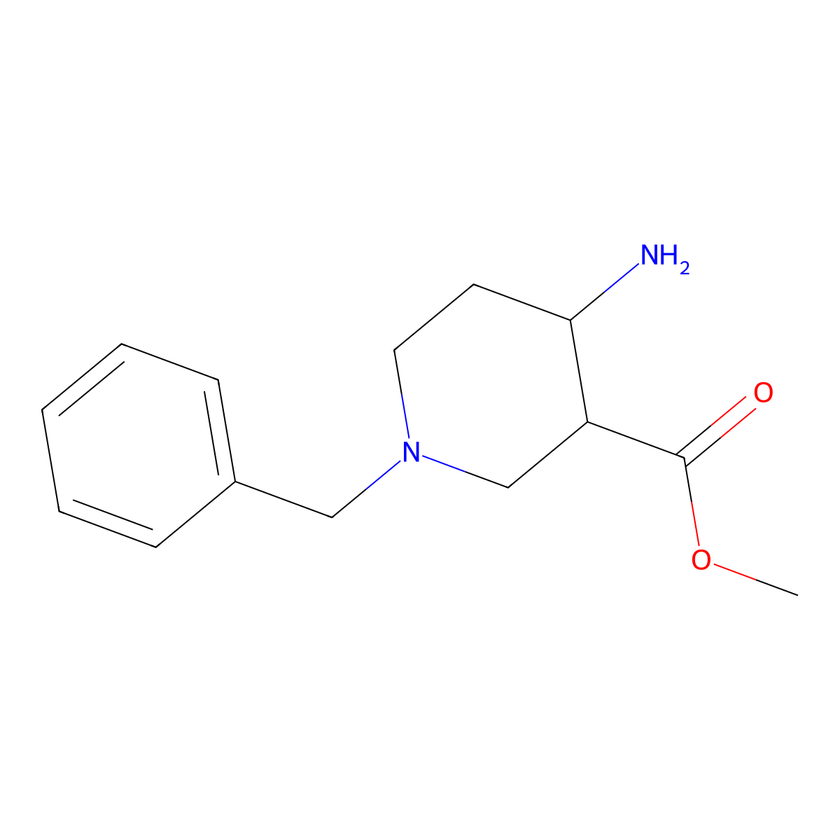 Methyl 4-amino-1-benzylpiperidine-3-carboxylate molecular structure, CAS 723308-55-2