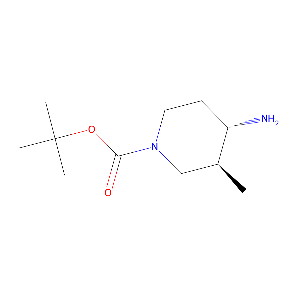 (3S,4S)-4-amino-3-methyl-piperidine-1-carboxylic acid tert-butyl ester molecular structure, CAS 723308-59-6