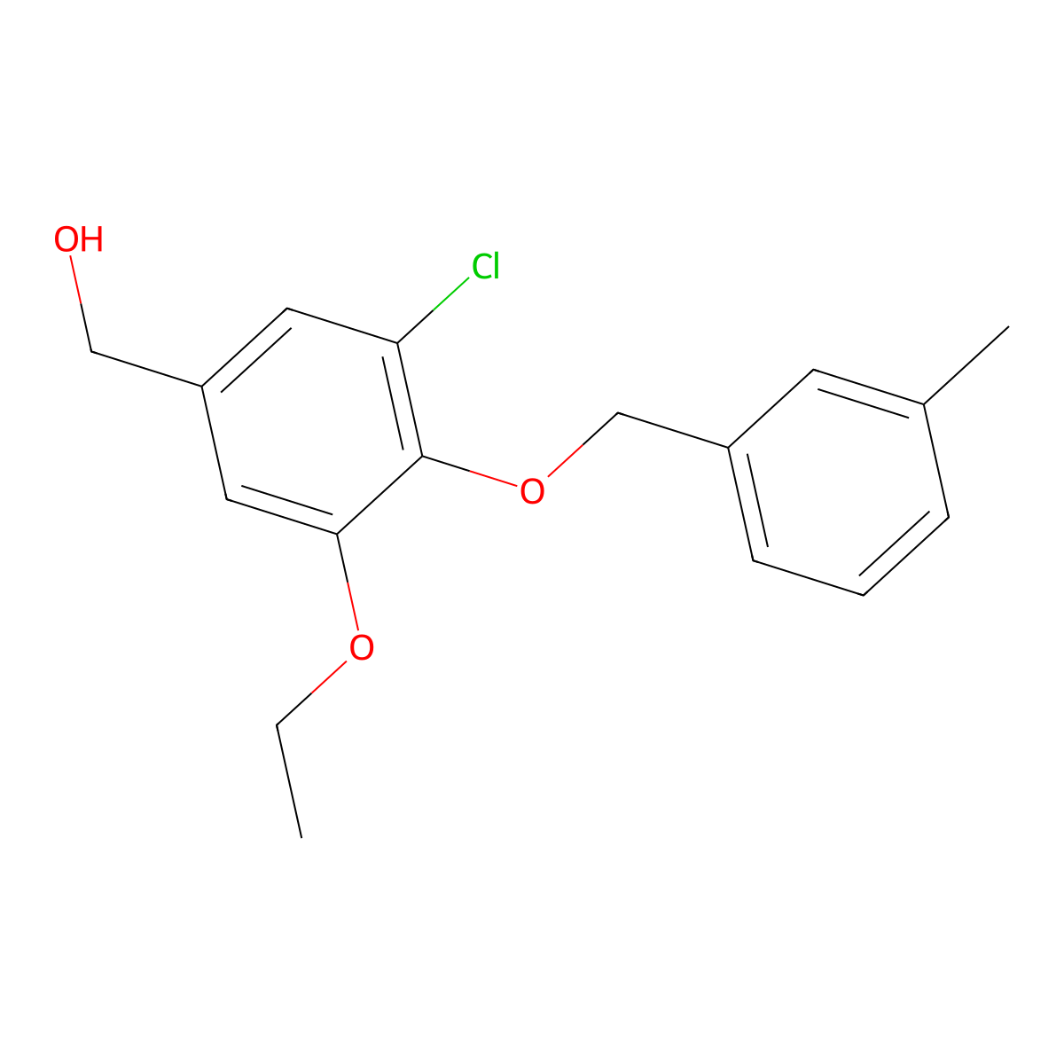 3-Chloro-5-ethoxy-4-[(3-methylphenyl)methoxy]-benzenemethanol molecular structure, CAS 723314-73-6