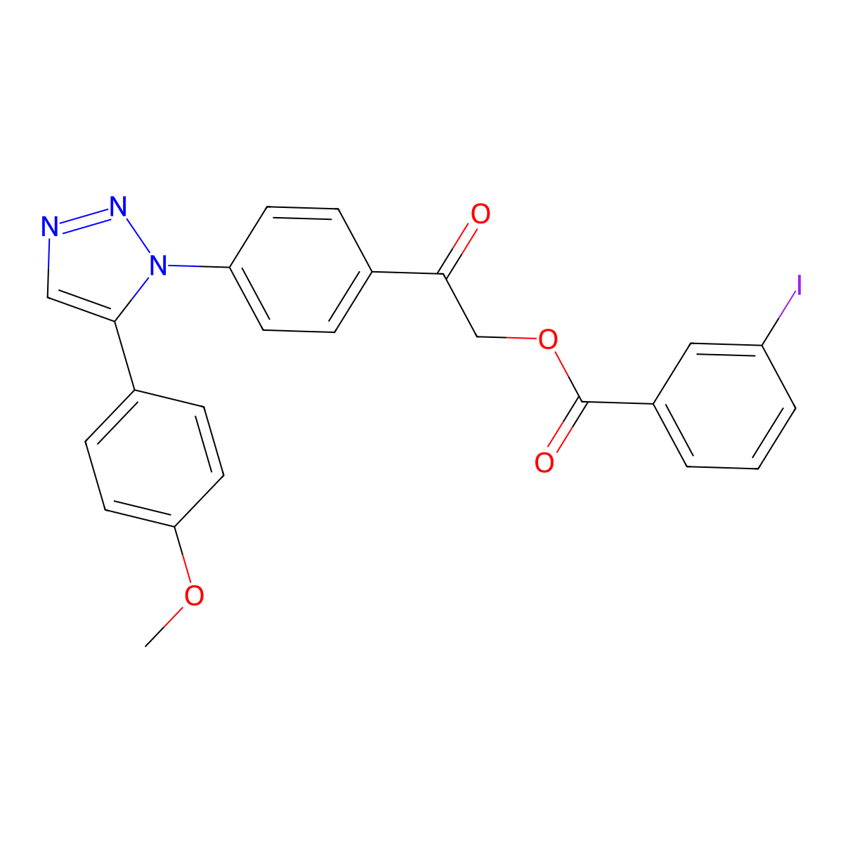 2-{4-[5-(4-methoxyphenyl)-1H-1,2,3-triazol-1-yl]phenyl}-2-oxoethyl 3-iodobenzoate molecular structure, CAS 723320-28-3