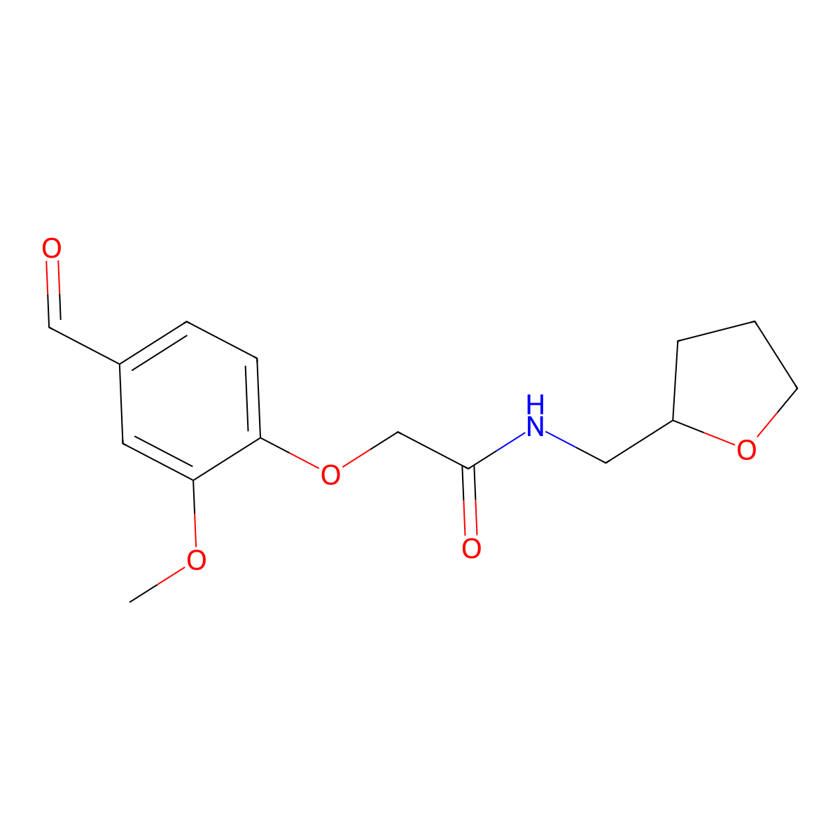 2-(4-formyl-2-methoxyphenoxy)-N-(oxolan-2-ylmethyl)acetamide molecular structure, CAS 723324-75-2