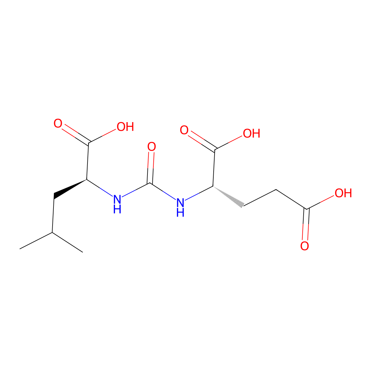 (2S)-2-(((1S)-1-carboxy-3-methylbutyl)carbamoylamino)pentanedioic acid molecular structure, CAS 723331-20-2