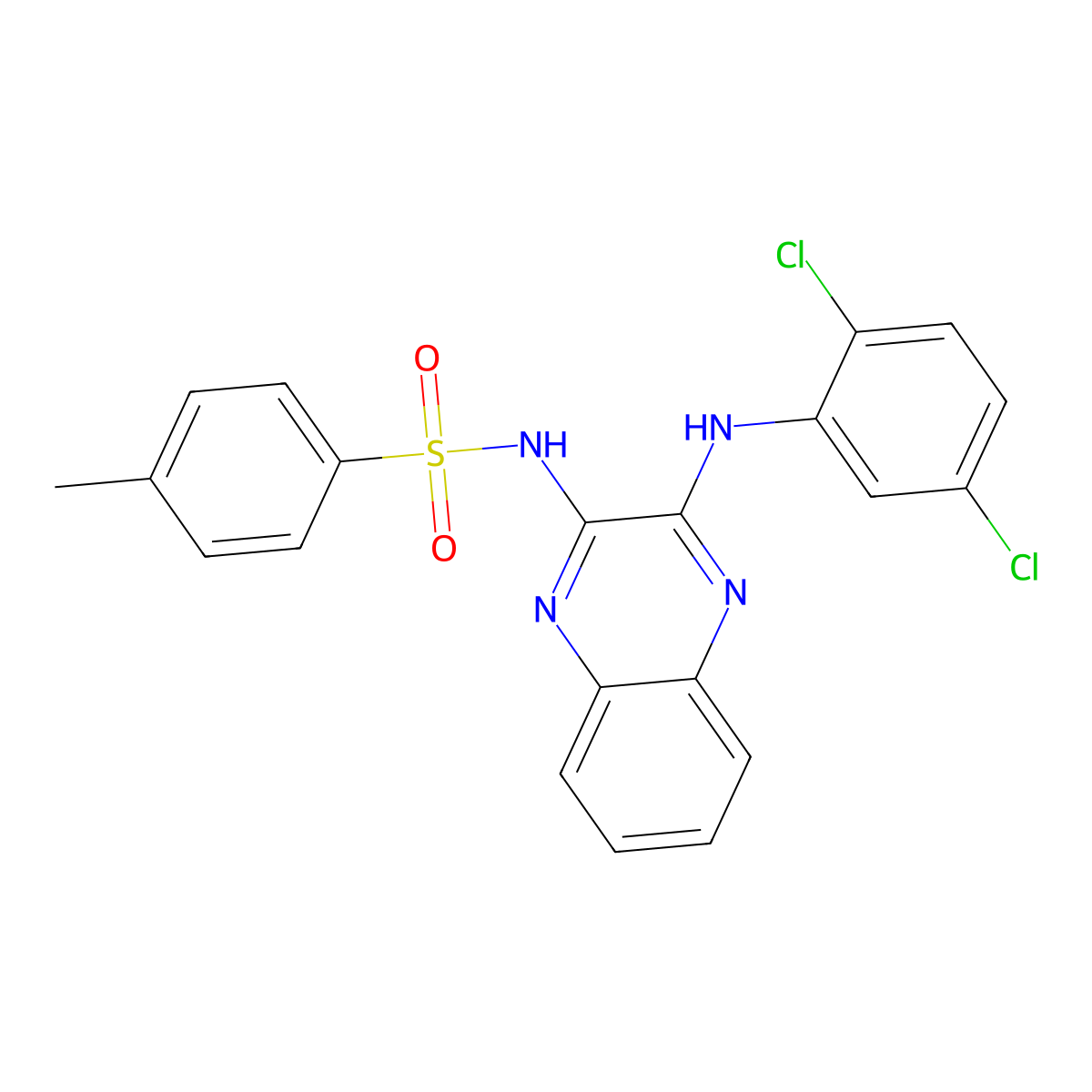 N-{3-[(2,5-dichlorophenyl)amino]quinoxalin-2-yl}-4-methylbenzene-1-sulfonamide molecular structure, CAS 723331-90-6
