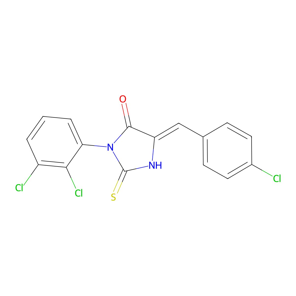 5-[(4-Chlorophenyl)methylidene]-3-(2,3-dichlorophenyl)-2-sulfanylideneimidazolidin-4-one molecular structure, CAS 723332-71-6