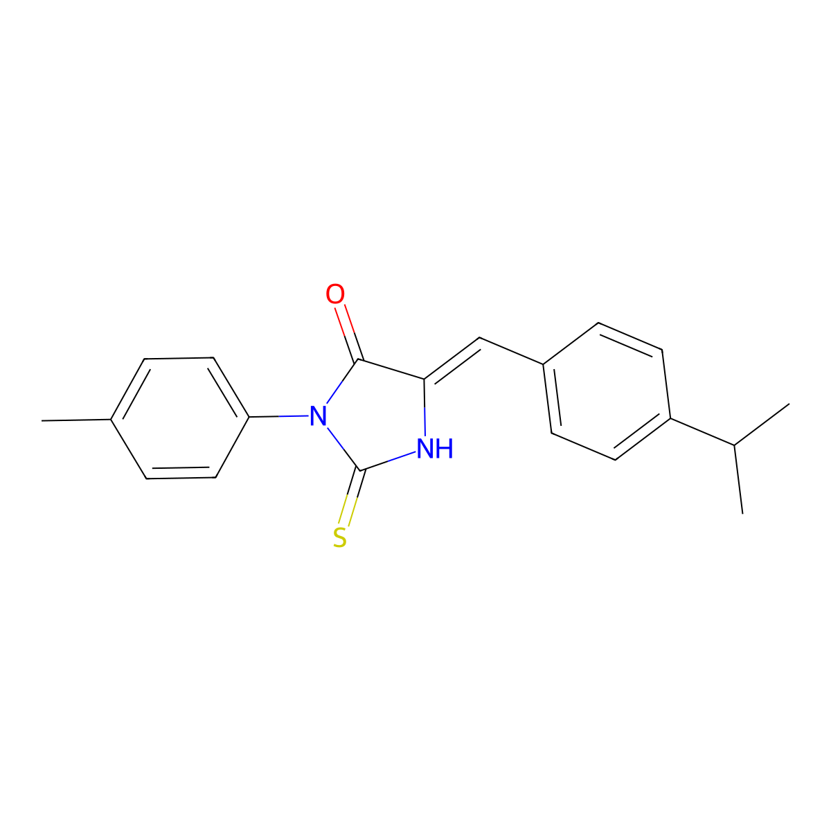 (5Z)-3-(4-methylphenyl)-5-[(4-propan-2-ylphenyl)methylidene]-2-sulfanylideneimidazolidin-4-one molecular structure, CAS 723332-73-8