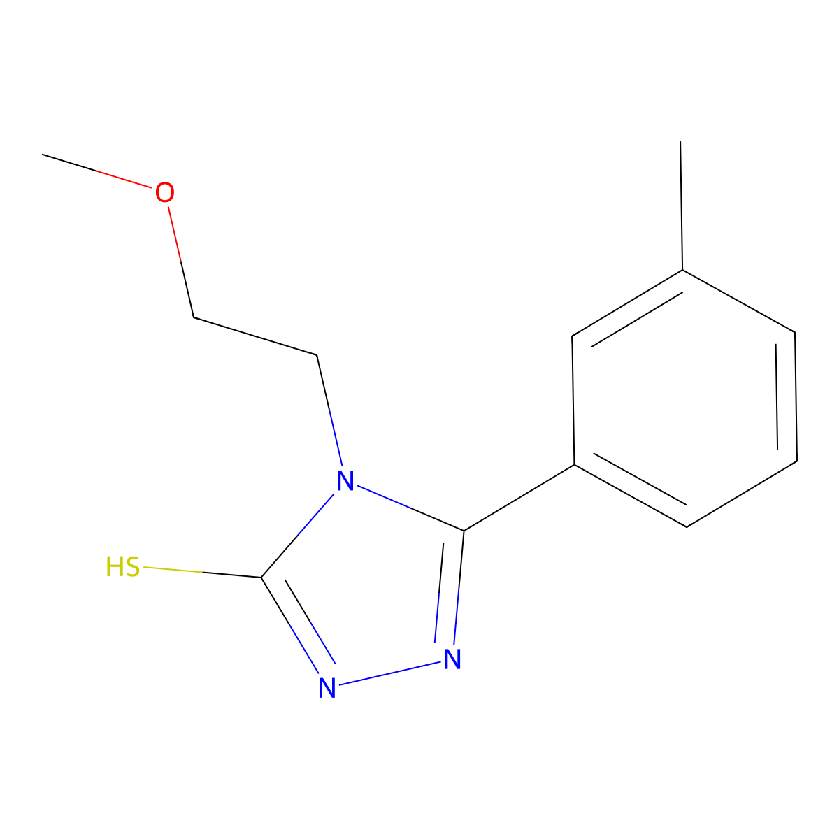 4-(2-methoxyethyl)-5-(3-methylphenyl)-4H-1,2,4-triazole-3-thiol molecular structure, CAS 723332-83-0