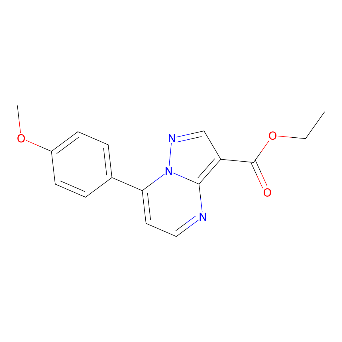 Ethyl 7-(4-methoxyphenyl)pyrazolo[1,5-a]pyrimidine-3-carboxylate molecular structure, CAS 723332-84-1