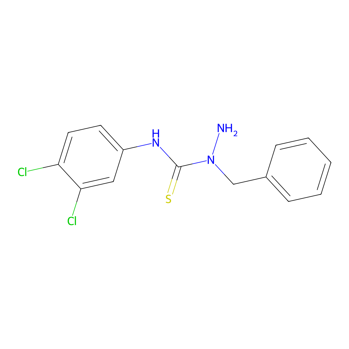3-Amino-3-benzyl-1-(3,4-dichlorophenyl)thiourea molecular structure, CAS 723332-86-3