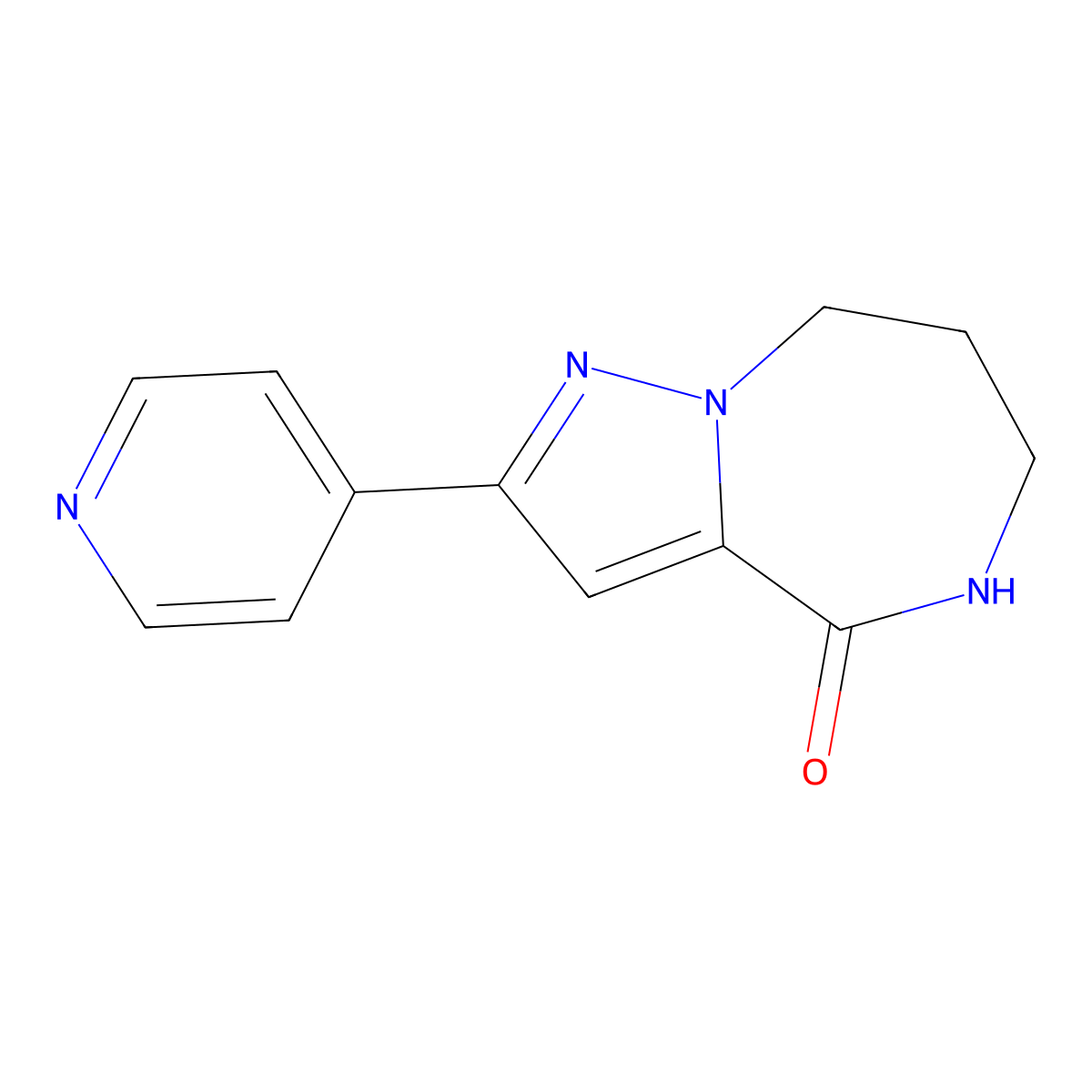 5,6,7,8-Tetrahydro-2-(pyridin-4-yl)pyrazolo[1,5-a][1,4]diazepin-4-one molecular structure, CAS 723338-88-3