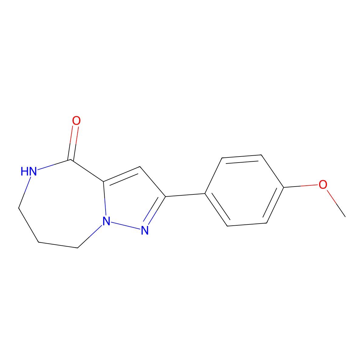 5,6,7,8-Tetrahydro-2-(4-methoxyphenyl)pyrazolo[1,5-a][1,4]diazepin-4-one molecular structure, CAS 723339-42-2