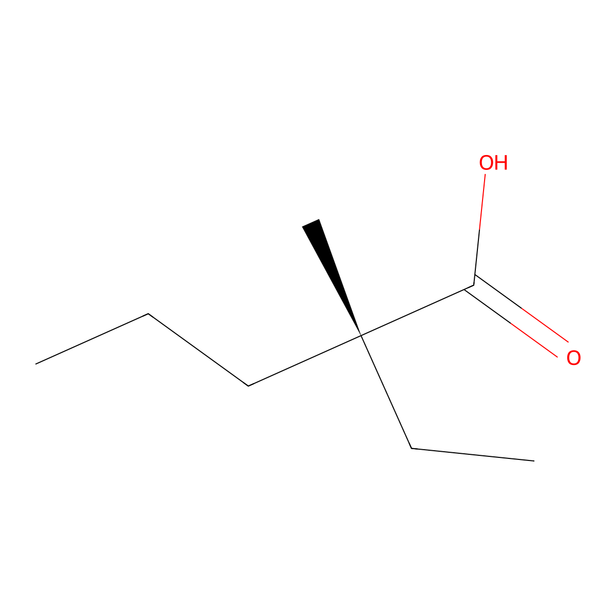 (R)-2-Ethyl-2-methylpentanoic acid molecular structure, CAS 72335-48-9