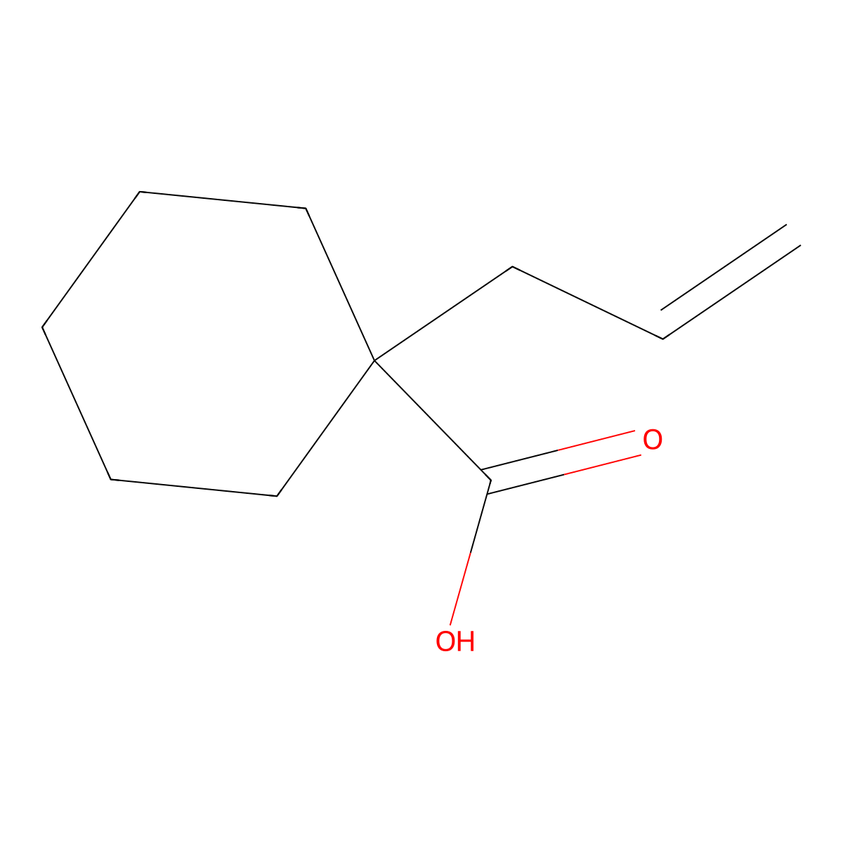1-(2-Propen-1-yl)cyclohexanecarboxylic acid molecular structure, CAS 72335-50-3
