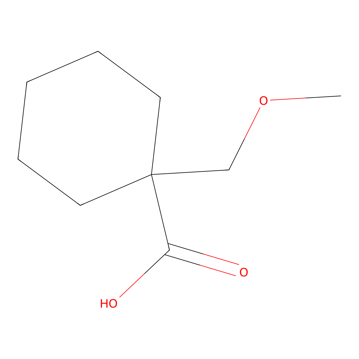 1-(Methoxymethyl)cyclohexanecarboxylic acid molecular structure, CAS 72335-53-6