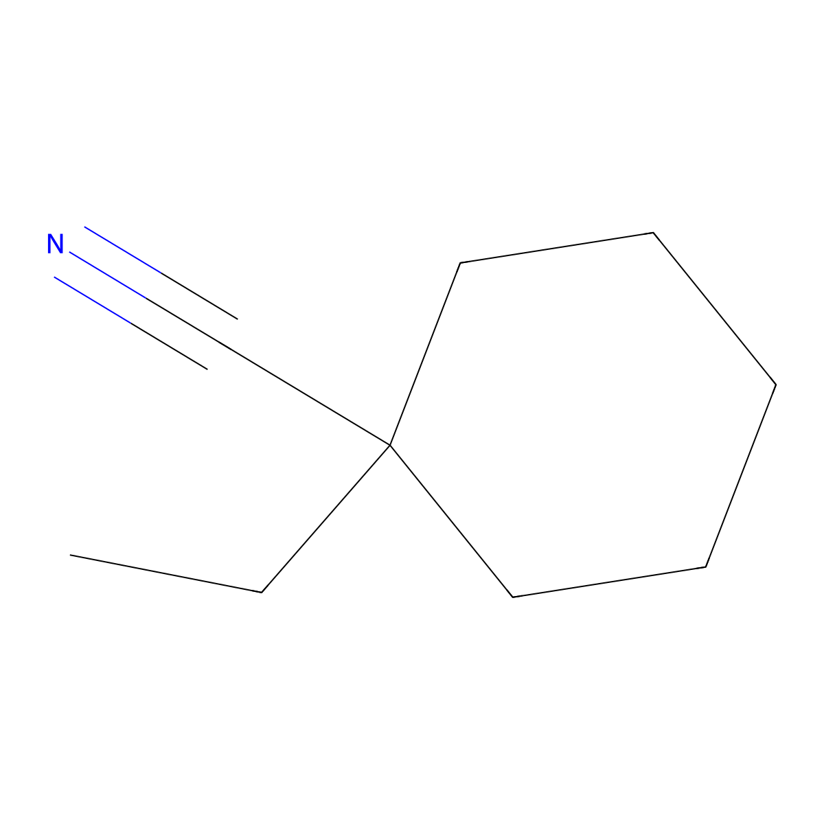 1-Ethylcyclohexane-1-carbonitrile molecular structure, CAS 72335-56-9