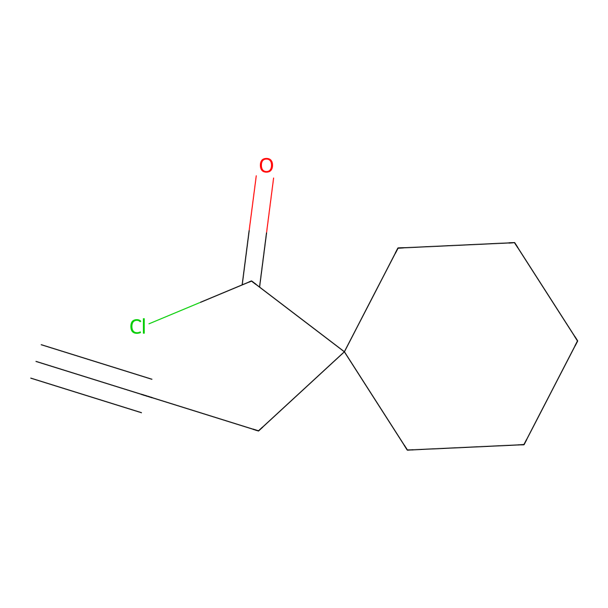 1-(Prop-2-yn-1-yl)cyclohexane-1-carbonyl chloride molecular structure, CAS 72335-84-3