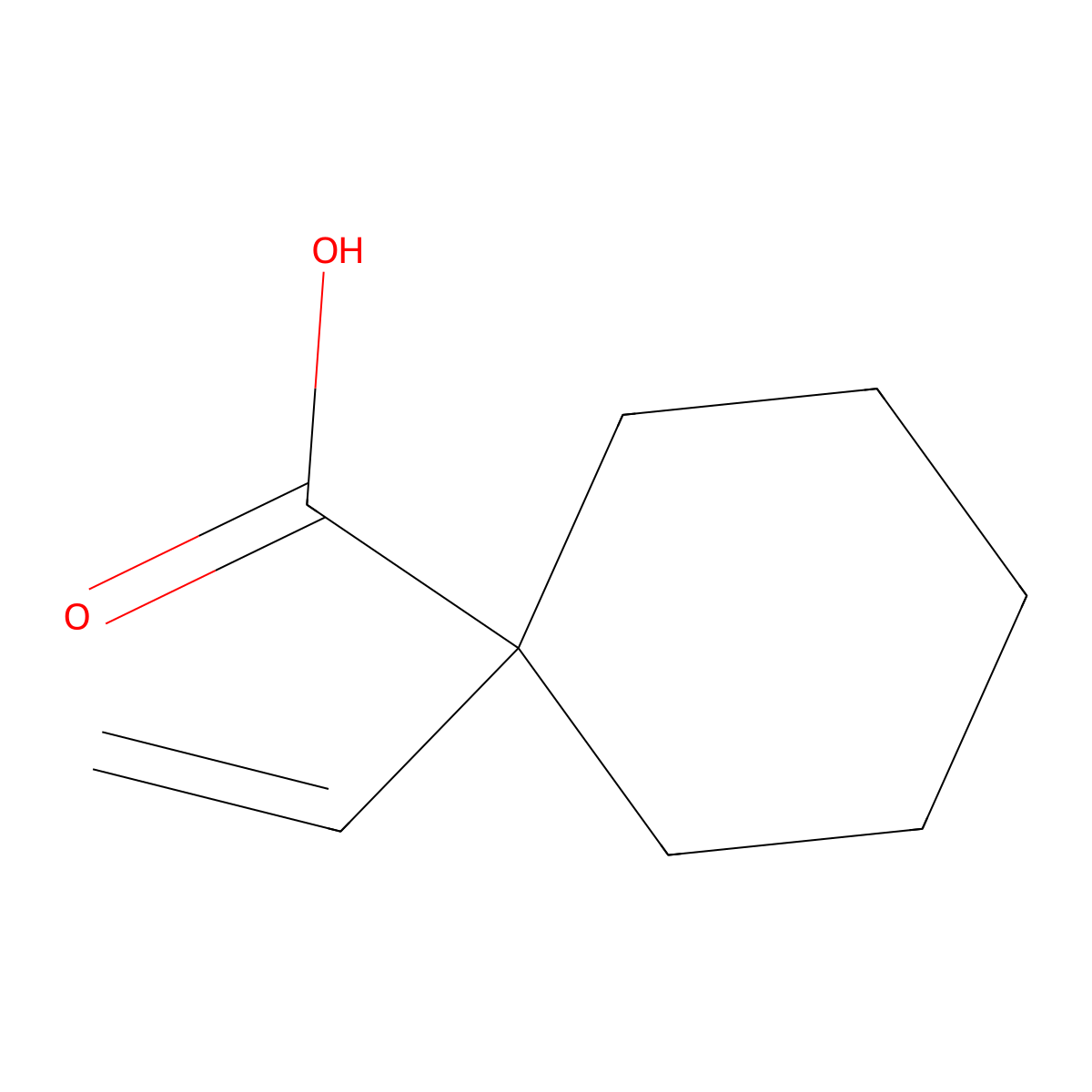 1-Ethenylcyclohexane-1-carboxylic acid molecular structure, CAS 72335-94-5