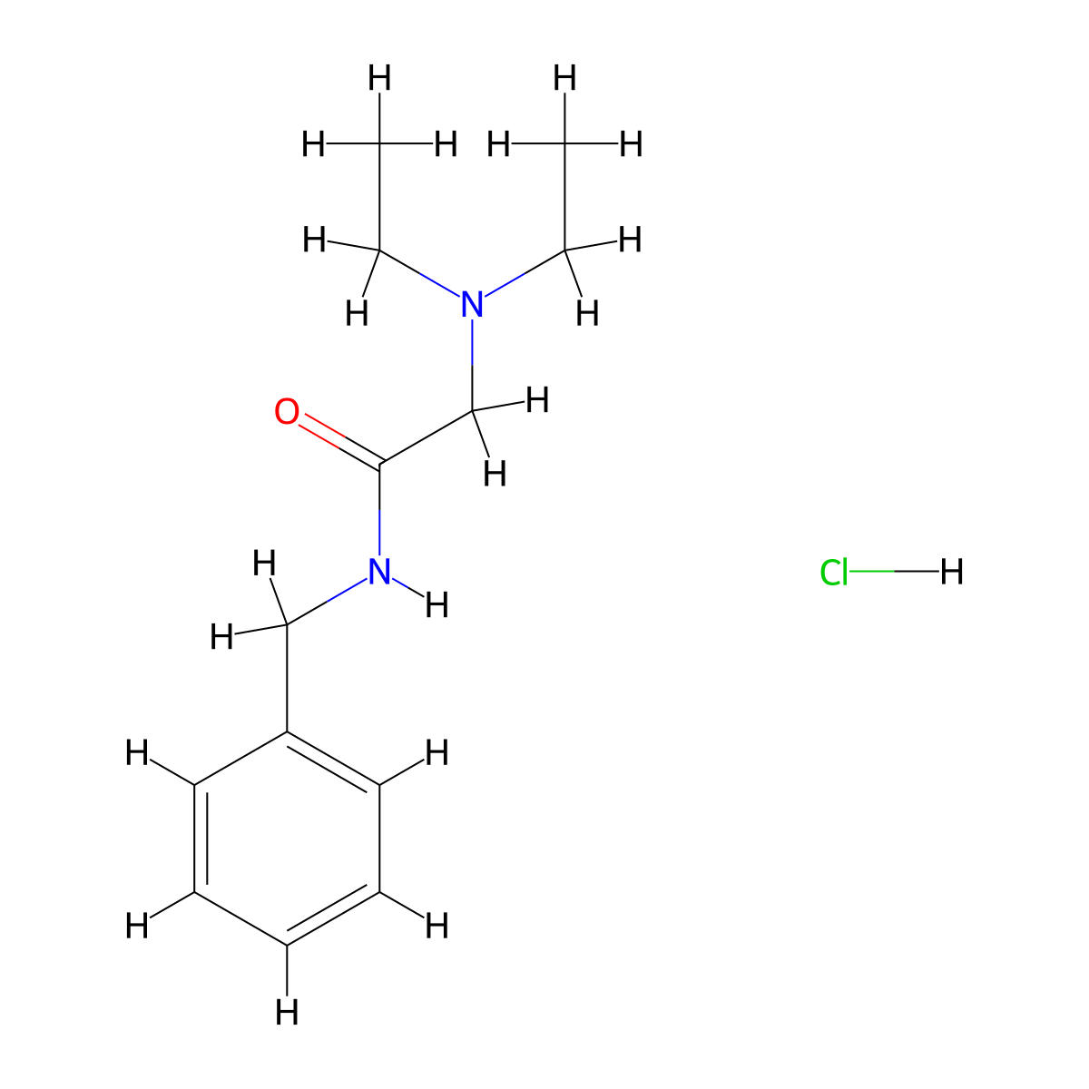 Acetamide, N-benzyl-2-(diethylamino)-, hydrochloride molecular structure, CAS 72336-04-0