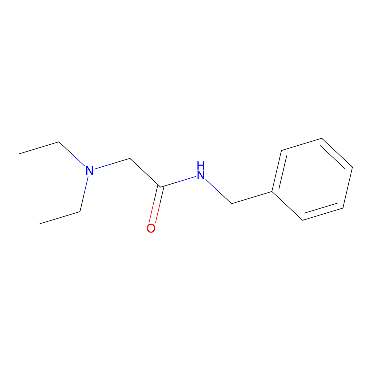 Acetamide, 2-(diethylamino)-N-(phenylmethyl)- molecular structure, CAS 72336-16-4