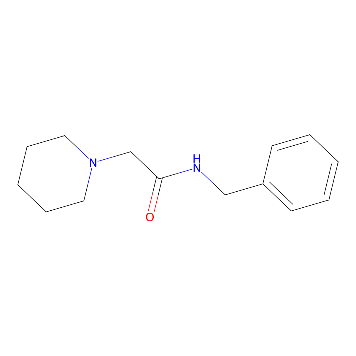 N-benzyl-2-(piperidin-1-yl)acetamide molecular structure, CAS 72336-19-7