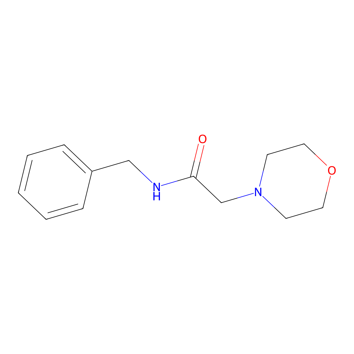 4-Morpholineacetamide, N-(phenylmethyl)- molecular structure, CAS 72336-20-0