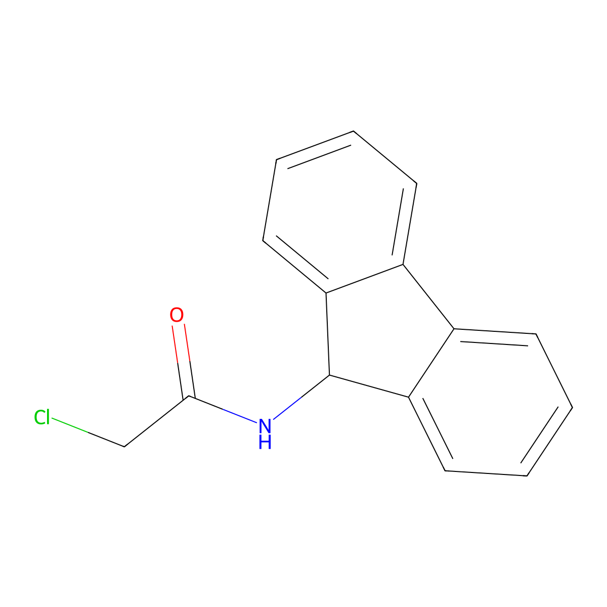 2-chloro-N-(9H-fluoren-9-yl)acetamide molecular structure, CAS 72336-24-4