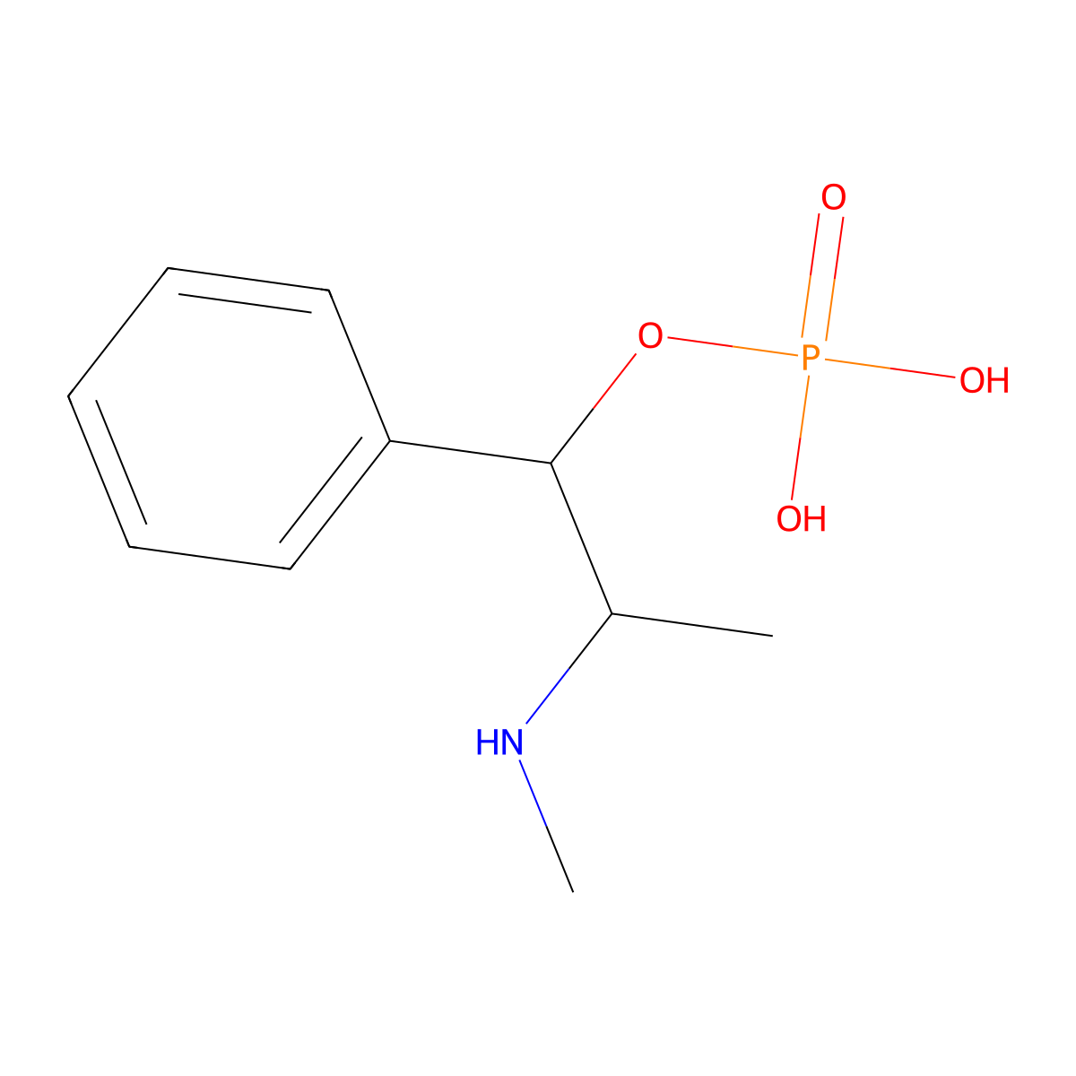 Ephedrine phosphate molecular structure, CAS 7234-07-3