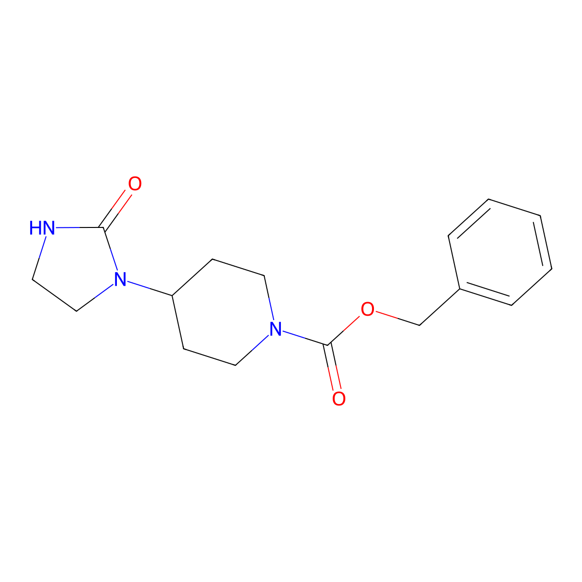 Benzyl 4-(2-oxoimidazolidin-1-yl)piperidine-1-carboxylate molecular structure, CAS 72349-01-0