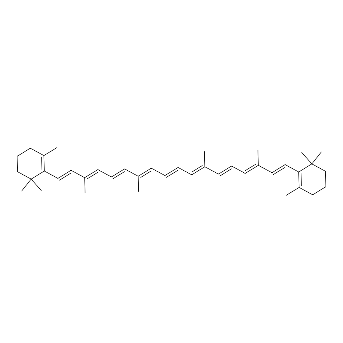 Beta-Carotene molecular structure, CAS 7235-40-7