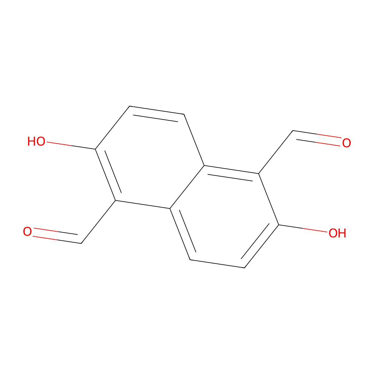 1,5-Diformyl-2,6-dihydroxynaphthalene molecular structure, CAS 7235-47-4