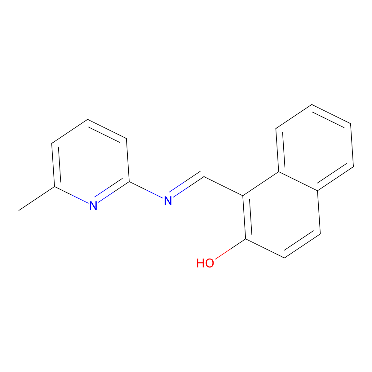 2-(2-Hydroxy-1-naphthylmethyleneamino)-6-methylpyridine molecular structure, CAS 72350-09-5