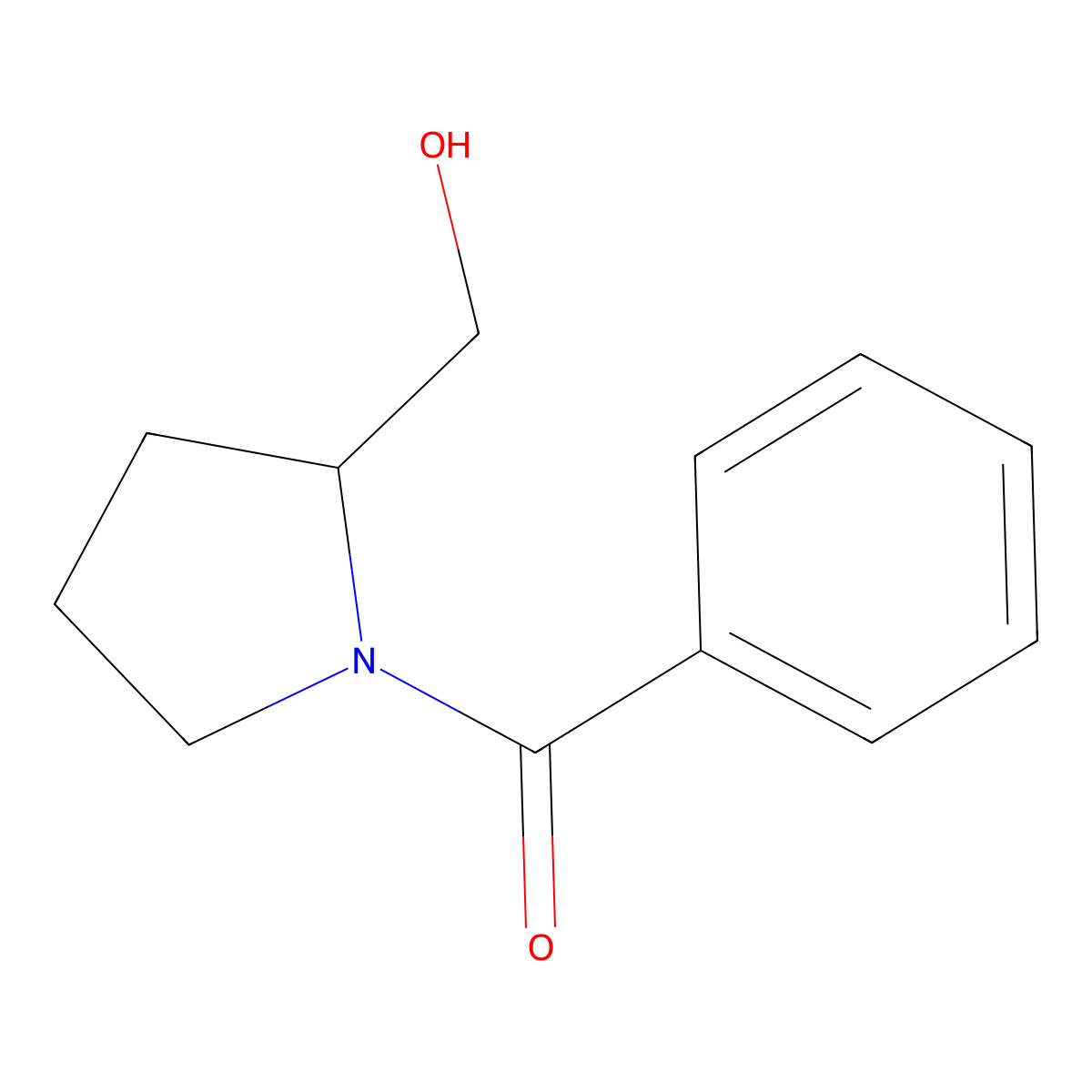 (1-Benzoylpyrrolidin-2-yl)methanol molecular structure, CAS 72351-42-9