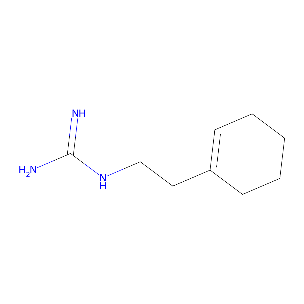 N-(2-cyclohex-1-en-1-ylethyl)guanidine molecular structure, CAS 72357-64-3