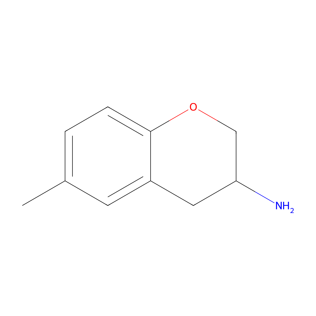 6-Methyl-3,4-dihydro-2H-1-benzopyran-3-amine molecular structure, CAS 72358-44-2