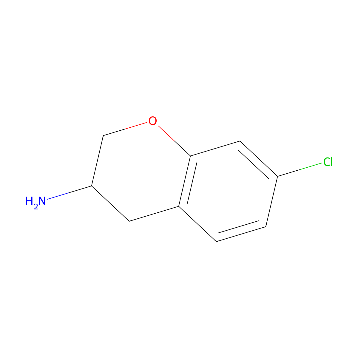 7-Chloro-3,4-dihydro-2H-1-benzopyran-3-amine molecular structure, CAS 72358-45-3