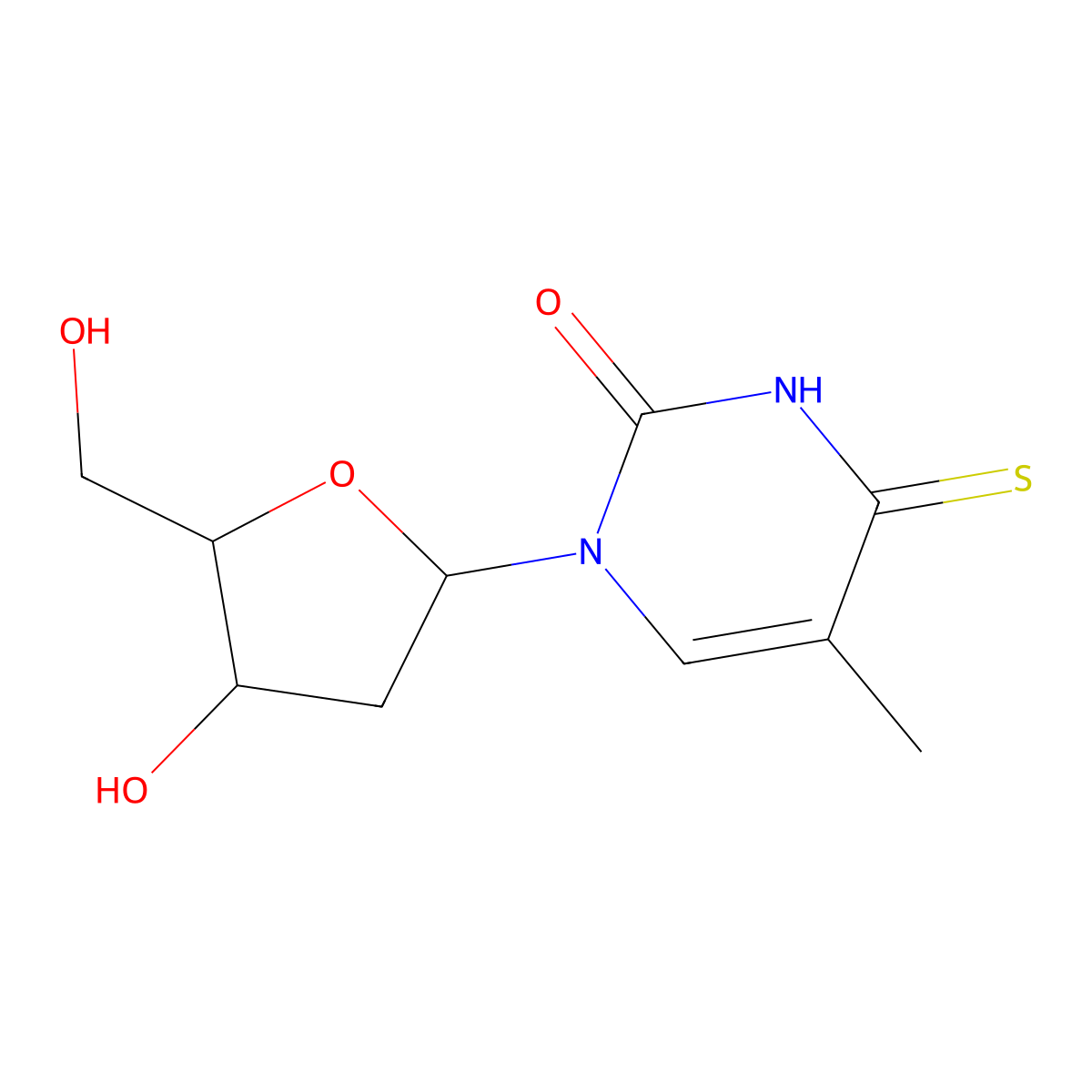 Deoxy-4-thiothymidine molecular structure, CAS 7236-57-9