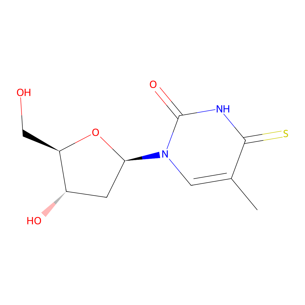 Deoxy-4-thiothymidine molecular structure, CAS 7236-57-9