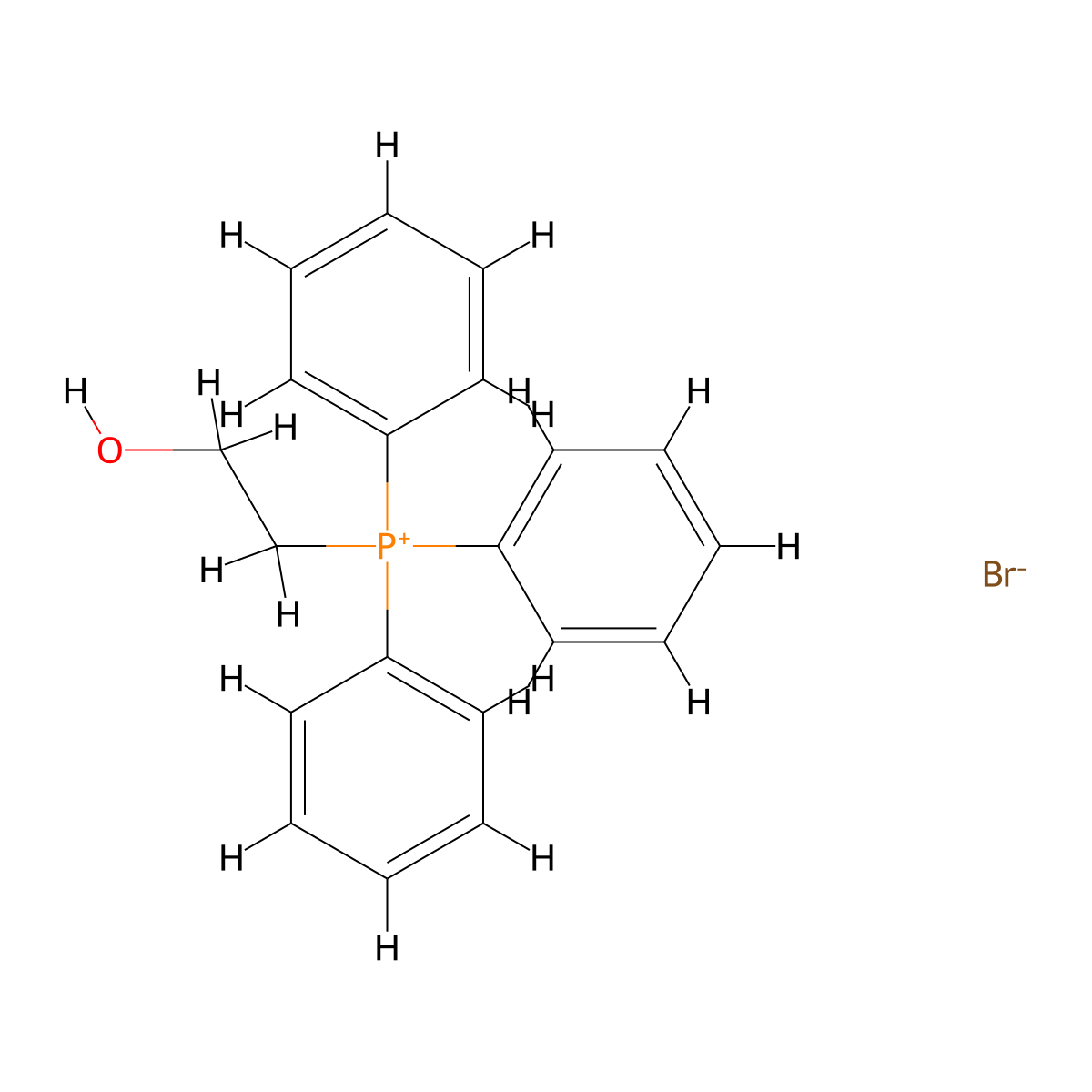 (2-Hydroxyethyl)triphenylphosphonium bromide molecular structure, CAS 7237-34-5